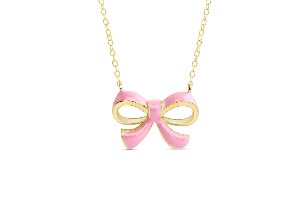 Lily Nily Girls Pink Bow Necklace