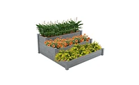 Slickblue Raised Garden Bed Horticulture Outdoor Elevated Flower Box Tiered Garden Bed Wooden Vegetables