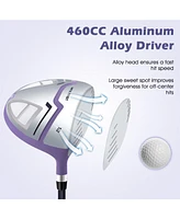 Hongge Women's Right Hand Complete Golf Club Set with Stand Bag and Rain Hood