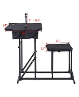Hongge Foldable Shooting Bench with Adjustable Height Table