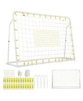 Hongge 2-in-1 Kids Soccer Rebounder and Soccer Goal with Adjustable Height