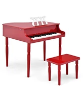 Hongge 30-Key Wood Toy Kids Grand Piano with Bench and Music Rack