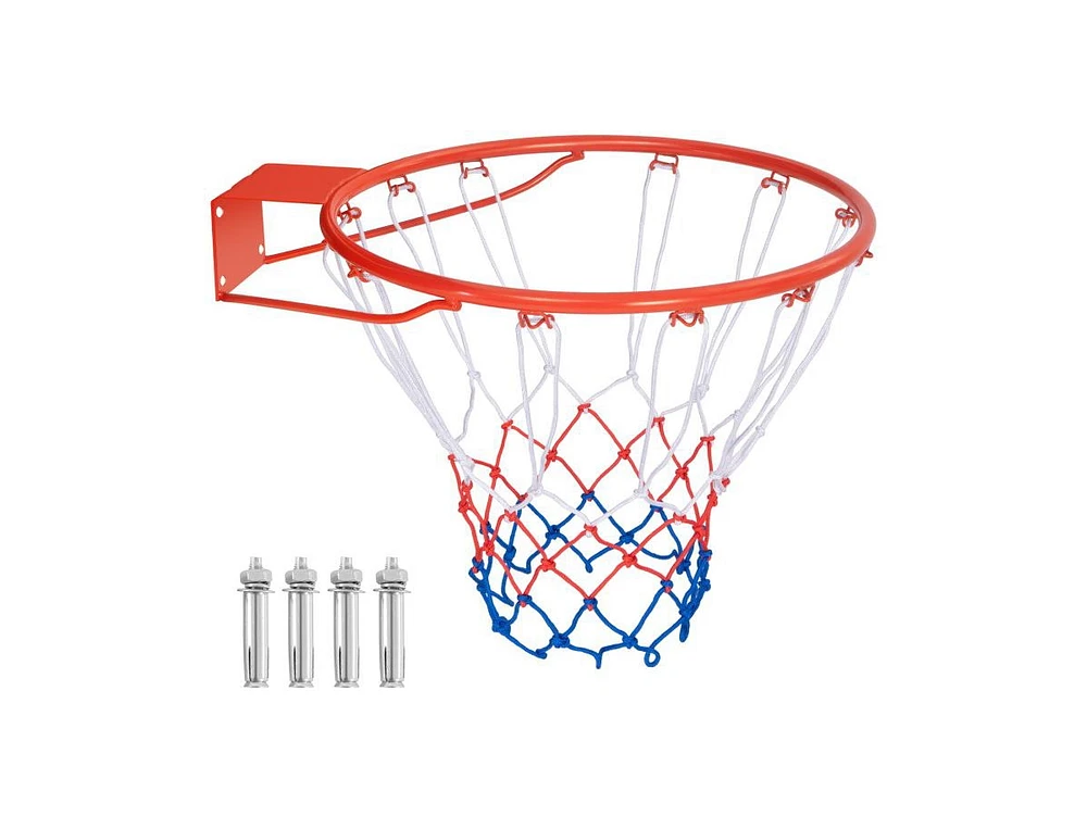 Hongge 18 Inch Basketball Rim Goal Replacement with All Weather Net and Mounting Hardware-Orange