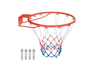 Hongge 18 Inch Basketball Rim Goal Replacement with All Weather Net and Mounting Hardware