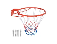 Hongge 18 Inch Basketball Rim Goal Replacement with All Weather Net and Mounting Hardware-Orange