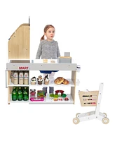 Hongge Grocery Store Playset Pretend Play Supermarket Shopping Set