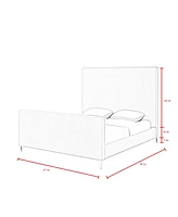 Inspired Home Stefania Velvet Platform Bed Queen