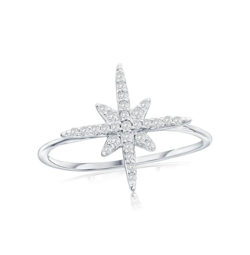 Simona Sterling Silver North Star Cz Ring