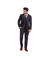 Gino Vitale Men's 3 Piece Slim Fit Tailored Check Suit