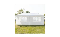 Slickblue Six-Sided Waterproof Tent with Two Doors and Spiral Tubes, Ideal for Outdoor Use in White