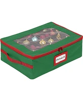 Florida Brands Under bed Christmas Ornament Storage Box with Dividers, 2 Individual Removable Trays Fits Up to 48-3”
