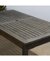 Renaissance Outdoor Rectangular Hand-Scraped Wood Patio Dining Table