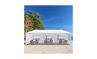 Slickblue 5-Sided Iron Pergola with Pe Cloth and Spiral Pipe, Ideal for Outdoor Shade and Garden Enhancement