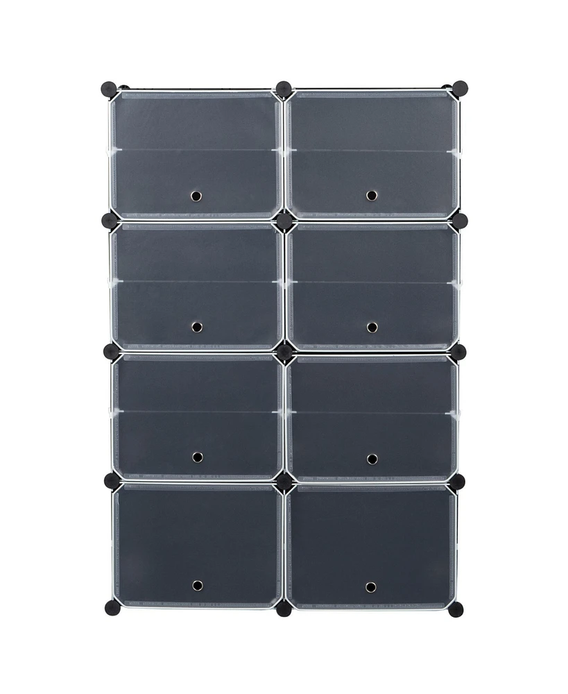 Slickblue 7-Tier Portable Shoe Rack Organizer with 28 Pairs Capacity, Expandable 14-Grid Storage Tower for Heels, Boots, and Slippers