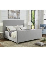Inspired Home Stefania Linen Upholstered Platform Bed King