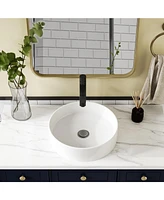 gaomon 18"x18" Bathroom Sink Round White Ceramic Lavatory Vanity