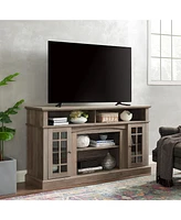 Slickblue Classic Tv Media Stand, Modern Entertainment Console for TVs Up to 65" with Open and Closed Storage Space