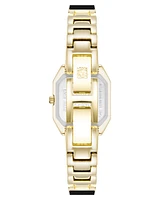 Anne Klein Women's Quartz Premium Crystal Black Enamel and Gold-Tone Alloy Metal Bangle Watch, 23mm