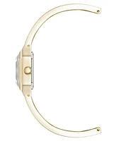 Anne Klein Women's Quartz Premium Crystal Black Enamel and Gold-Tone Alloy Metal Bangle Watch, 23mm