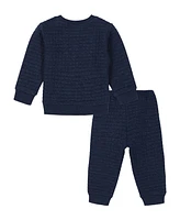 Tommy Hilfiger Baby Boy Graph Double Knit Crewneck Sweatshirt And Joggers, 2-Piece Set