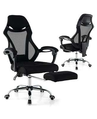 Costway Ergonomic Mesh Office Chair with Footrest Height-Adjustable & Tilting Backrest