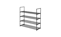 Slickblue Set of 2 Grey 4-Tier Shoe Rack Towers for Bedroom, Entryway, Hallway, and Closet Storage Organizer