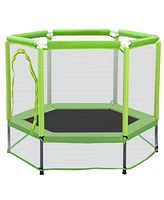 Slickblue 55" Toddlers Trampoline with Safety Enclosure Net & Balls