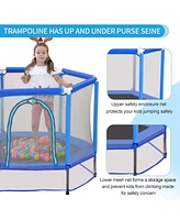 Slickblue 55" Toddlers Trampoline with Safety Enclosure Net & Balls