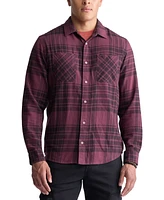 Men's Sinato Relaxed-Fit Long Sleeve Button Front Plaid Flannel Shirt