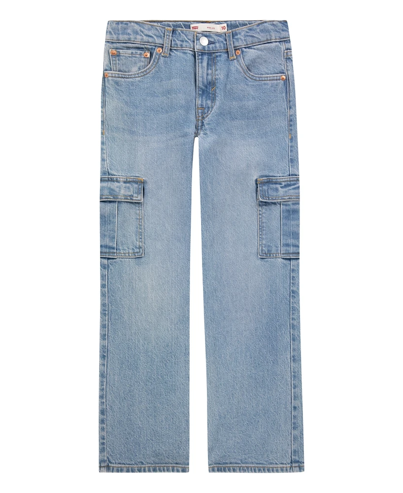 Levi's Big Girls Wide Leg Cargo Denim Jean