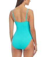 Bleu by Rod Beattie Women's Pique Ole Ruched One-Piece Swimsuit