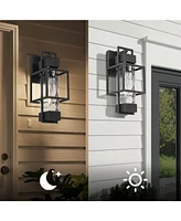 Flynama Dusk to Dawn Outdoor Hardwired Wall Lantern Sconce with No Bulbs Included