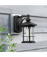 Flynama 1 Waterproof Outdoor Wall Light, Clear Glass Sheet Outdoor Wall Light, Matte Black