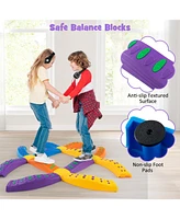 Hongge Colorful Kids Wavy Balance Beam with Textured Surface and Non-slip Foot Pads