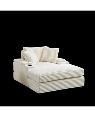 Streamdale Furniture Luxurious Corduroy Sofa with Pillows and Storage for Ultimate Comfort