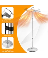 Gymax 1500W Standing Electric Heater w/ Double-sided Heating Infrared Patio Heater