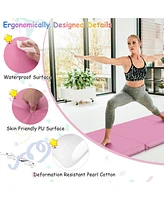 Hongge 6 x 2 Ft Tri-Fold Gym Mat with Handles and Removable Zippered Cover