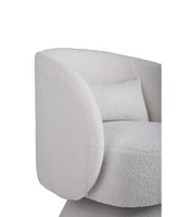 Elegant Swivel Linen Barrel Chair with Ergonomic Design