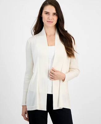 Anne Klein Women's Sonoma Rib-Trim Open-Front Cardigan