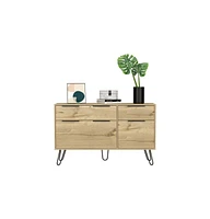 Depot E-Shop Begonia Double Dresser, Four Drawers, Superior Top, Hairpin Legs, Light Oak