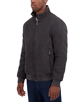 Nautica Men's Quilted Faux-Suede Bomber Jacket