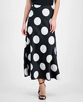 Anne Klein Women's Dot-Print Pull-On Midi Skirt