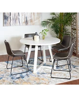 5-Piece Round Dining Set, Trestle Dining Table with 4 Stylish Chairs