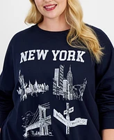 Grayson Threads, The Label Trendy Plus New York Graphic Sweatshirt