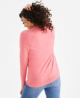 Style & Co Petite Wide V-Neck Long-Sleeve Sweater, Exclusively at Macy's