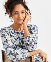 Style & Co Women's Printed Metallic Midi Dress, Exclusively at Macy's