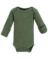 Hudson Baby Baby Boys Thermal Preemie Layette Set 4pc Long Sleeve Outfit, Sage Dinosaur, Preemie