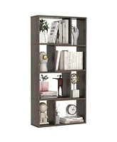 Costway 48" Geometric Bookshelf Open-back Bookcase with 8 Cubes 2 Anti-Toppling Devices