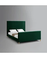 Inspired Home Stefania Velvet Platform Bed King Size