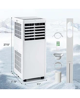 Costway 5000 Btu (8000 Btu Ashrae) Portable Air Conditioner with Dehumidifier & Fan Sleep Mode & 24H Timer